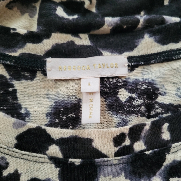 Rebecca Taylor Kaleidoscope Leopard-Print Linen Dress Size Large - Picture 10 of 13